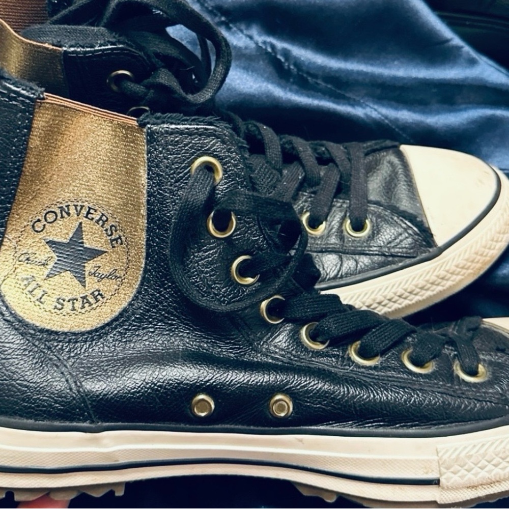 Converse Black and Gold High-Tops